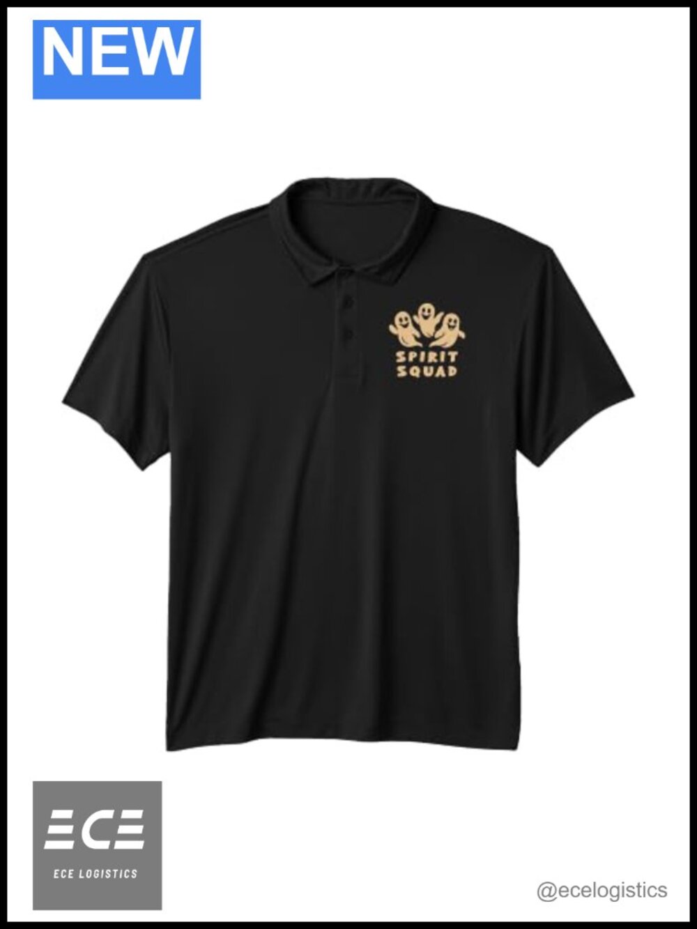 Performance Polo Shirt Moisture Wicking UPF 50 Halloween Spirit Squad - Picture 1 of 1
